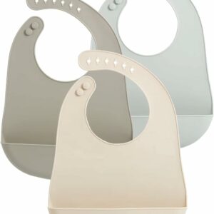 Bavoir pour Bébé en Silicone| Lot de 3
